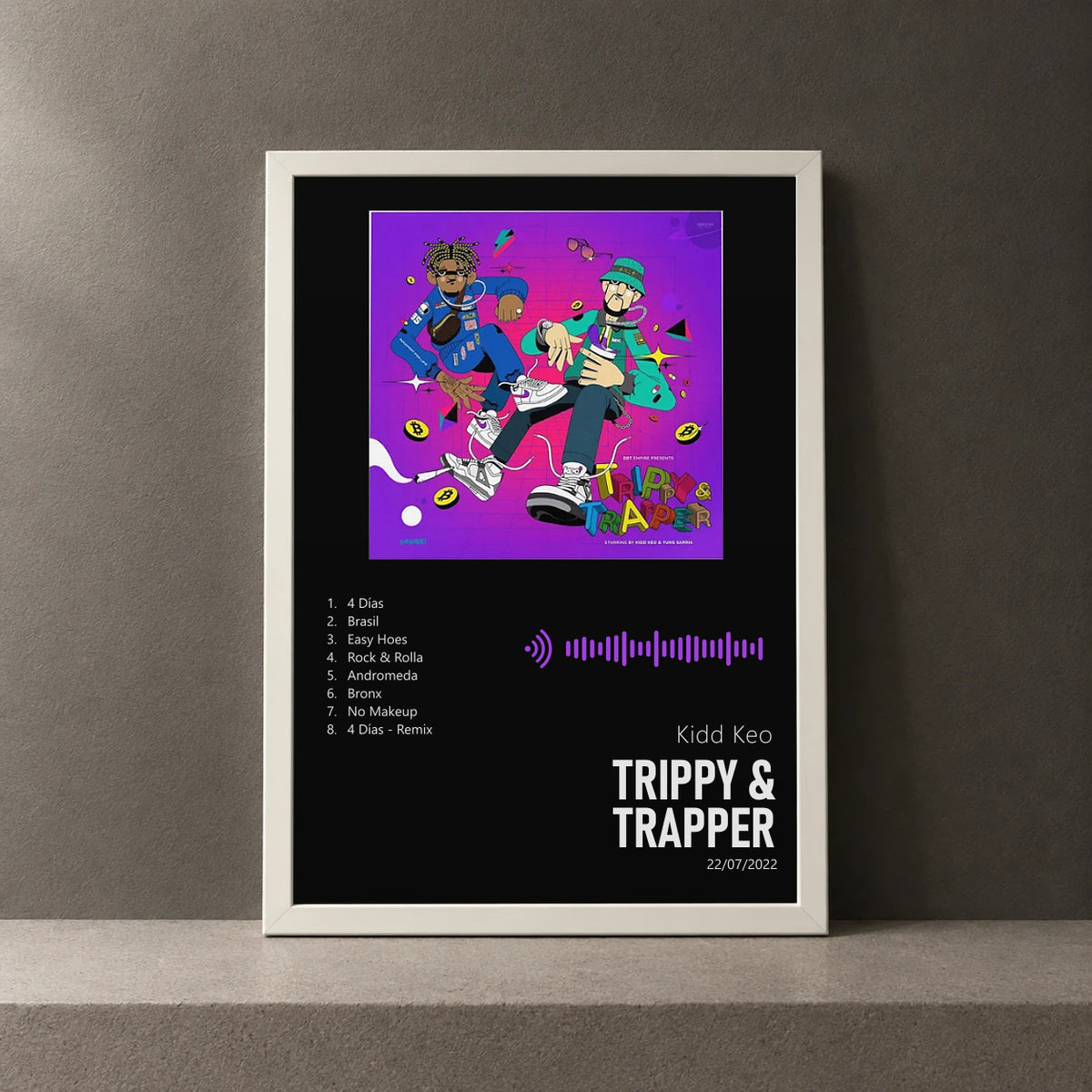 Cuadro de Trippy & Trapper de Kidd Keo, marco de 18 x 24 cm