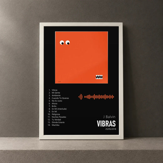 Cuadro de Vibras de J Balvin, marco de 18 x 24 cm