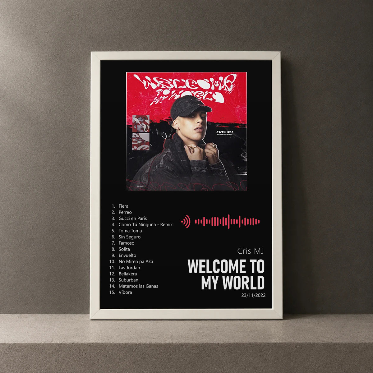 Cuadro de Welcome To My World de Cris MJ, marco de 18 x 24 cm