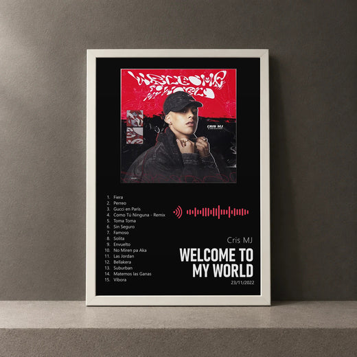 Cuadro de Welcome To My World de Cris MJ, marco de 18 x 24 cm
