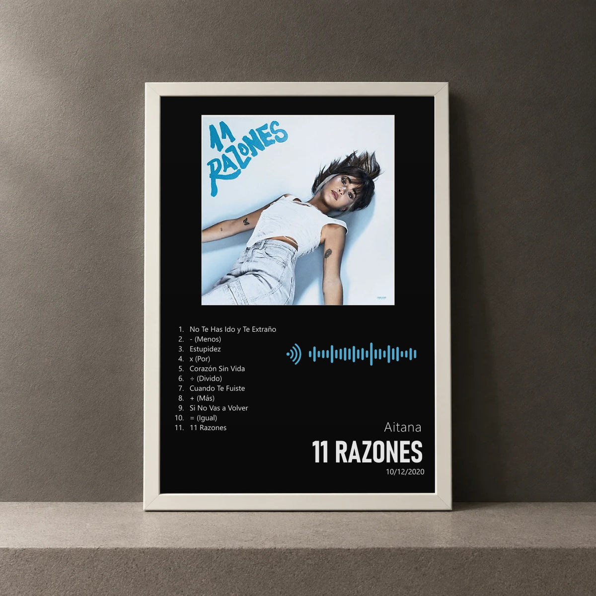 Cuadro de 11 Razones de Aitana, marco de 18 x 24 cm