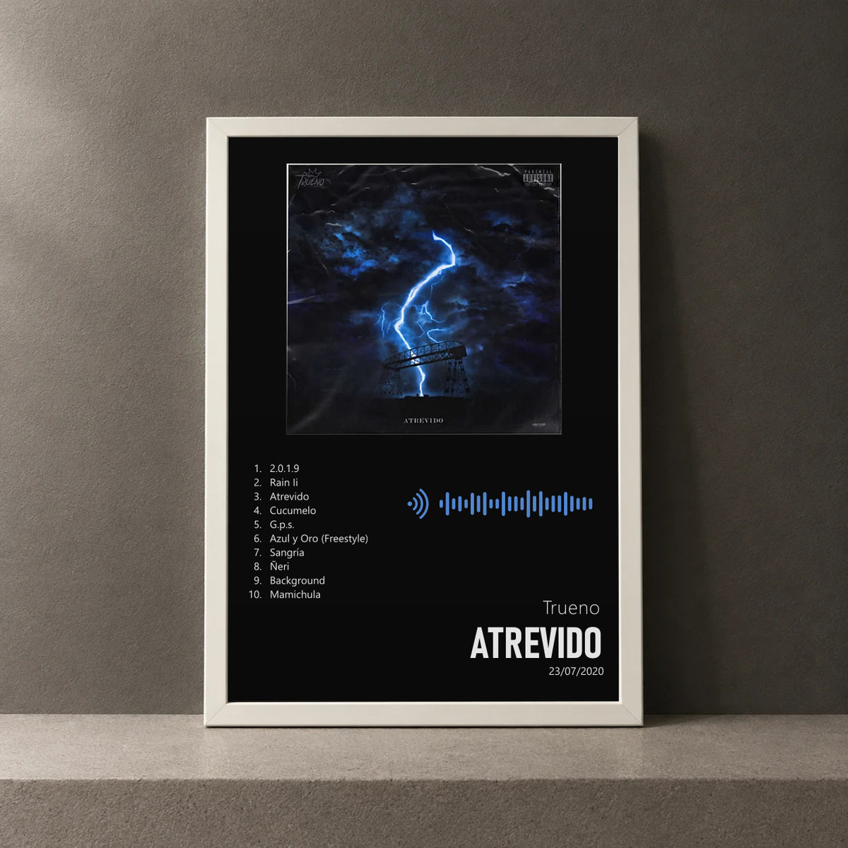 Cuadro de Atrevido de Trueno, marco de 18 x 24 cm