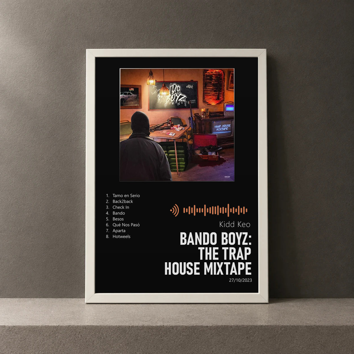 Cuadro de Bando Boyz: The Trap House Mixtape de Kidd Keo, marco de 18 x 24 cm