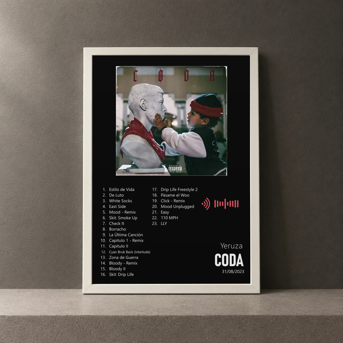 Cuadro de CODA de Yeruza, marco de 18 x 24 cm