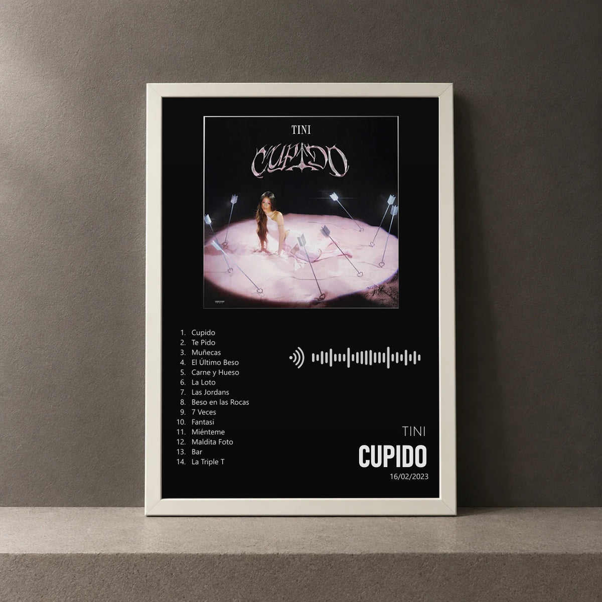 Cuadro de Cupido de TINI, marco de 18 x 24 cm