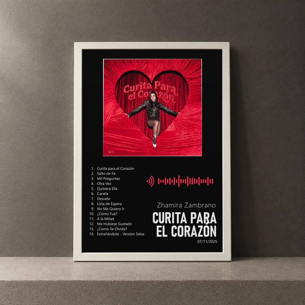 Cuadro de Curita Para El Corazón de Zhamira Zambrano, marco de 18 x 24 cm