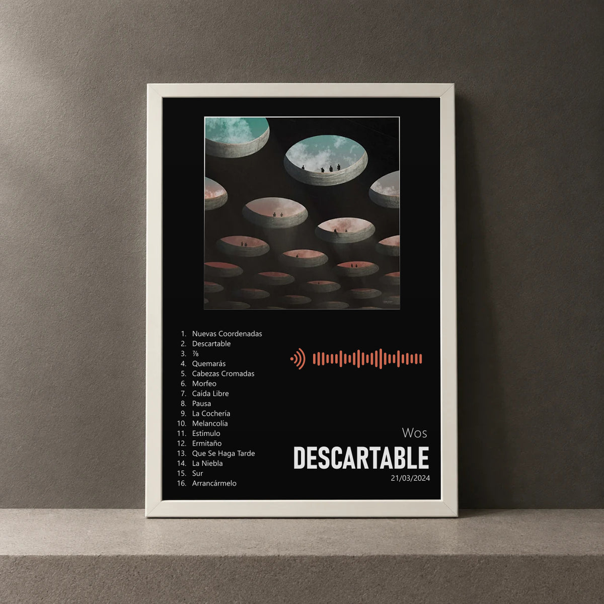 Cuadro de DESCARTABLE de Wos, marco de 18 x 24 cm