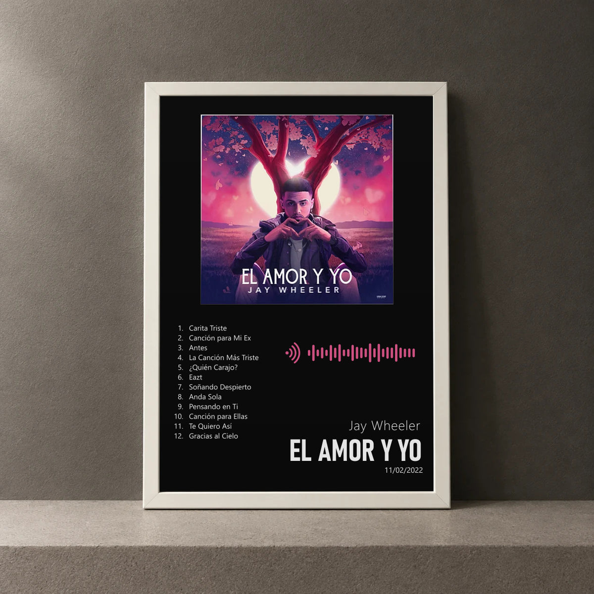 Cuadro de El Amor y Yo de Jay Wheeler, marco de 18 x 24 cm