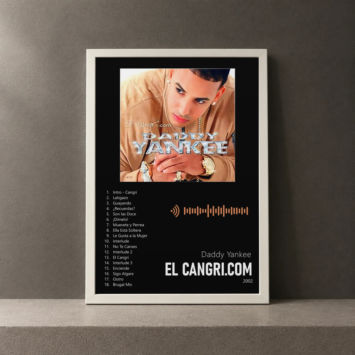 Cuadro de El Cangri.com de Daddy Yankee, marco de 18 x 24 cm