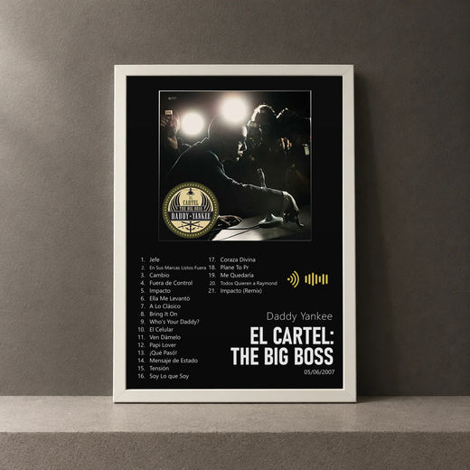 Cuadro de El Cartel: The Big Boss de Daddy Yankee, marco de 18 x 24 cm