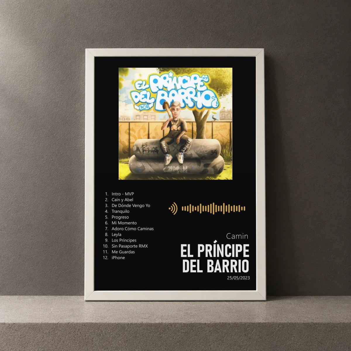 Cuadro de El Príncipe del Barrio de Camin, marco de 18 x 24 cm
