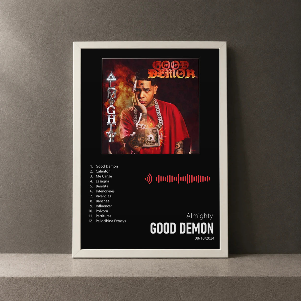 Cuadro de Good Demon de Almighty, marco de 18 x 24 cm