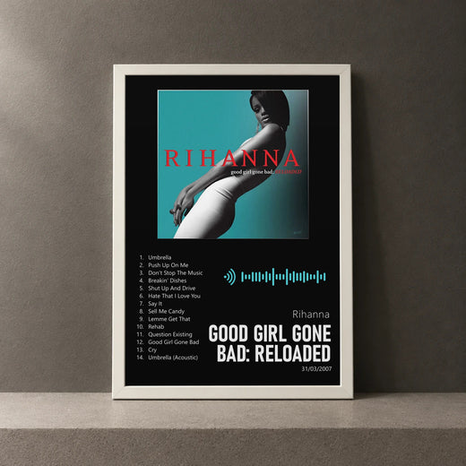 Cuadro de Good Girl Gone Bad: Reloaded de Rihanna, marco de 18 x 24 cm