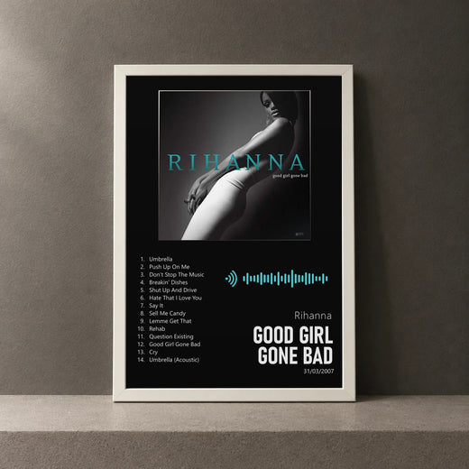Cuadro de Good Girl Gone Bad de Rihanna, marco de 18 x 24 cm