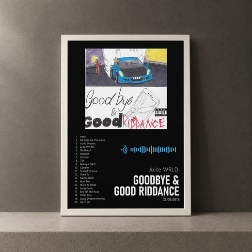Cuadro de Goodbye & Good Riddance de Juice WRLD, marco de 18 x 24 cm