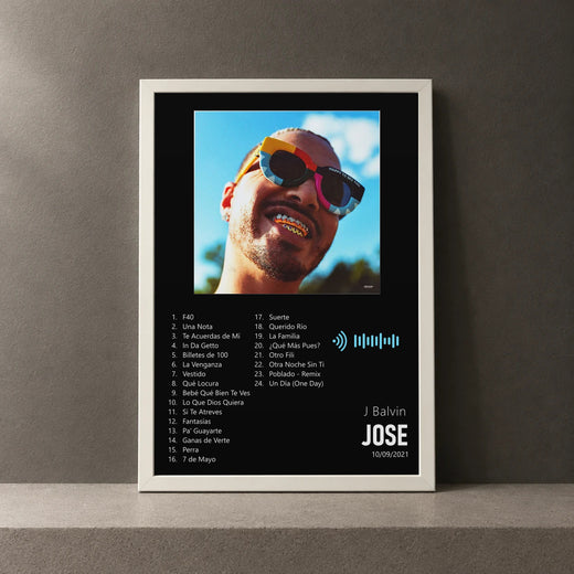 Cuadro de JOSE de J Balvin, marco de 18 x 24 cm