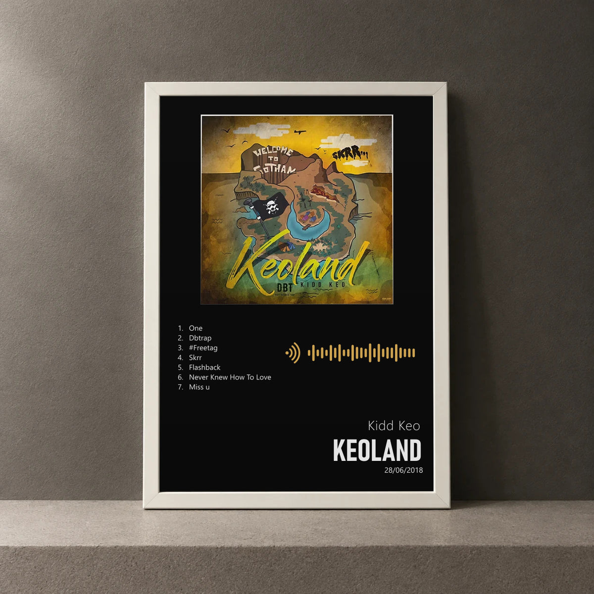 Cuadro de Keoland de Kidd Keo, marco de 18 x 24 cm