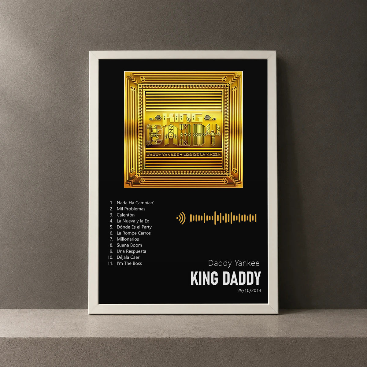 Cuadro de King Daddy de Daddy Yankee, marco de 18 x 24 cm