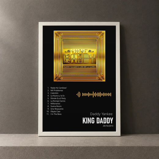 Cuadro de King Daddy de Daddy Yankee, marco de 18 x 24 cm
