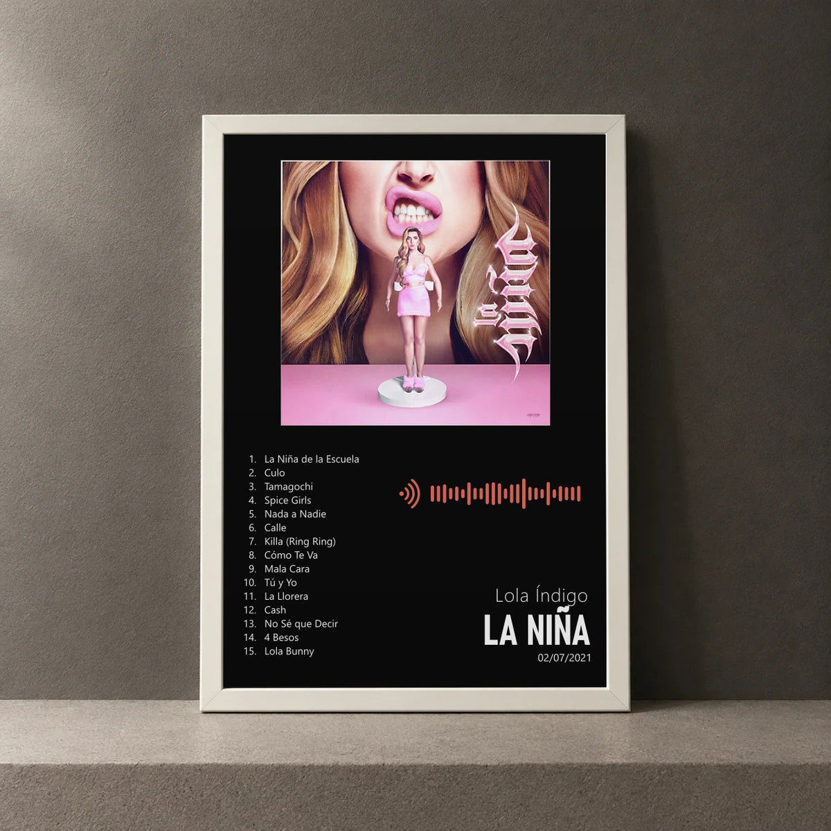 Cuadro de La Niña de Lola Índigo, marco de 18 x 24 cm