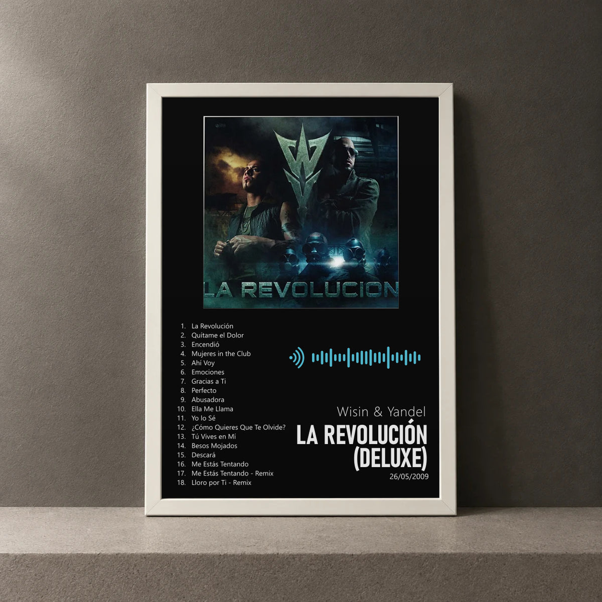 Cuadro de La Revolución (Deluxe) de Wisin & Yandel, marco de 18 x 24 cm