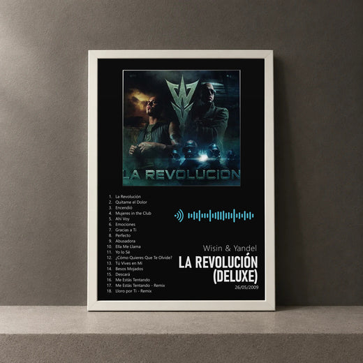 Cuadro de La Revolución (Deluxe) de Wisin & Yandel, marco de 18 x 24 cm