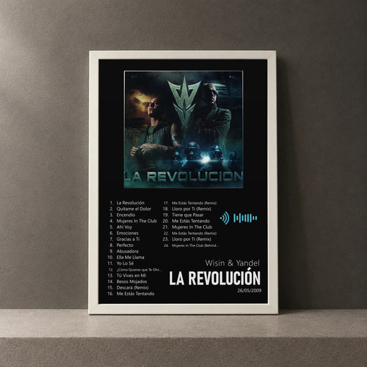 Cuadro de La Revolución de Wisin & Yandel, marco de 18 x 24 cm