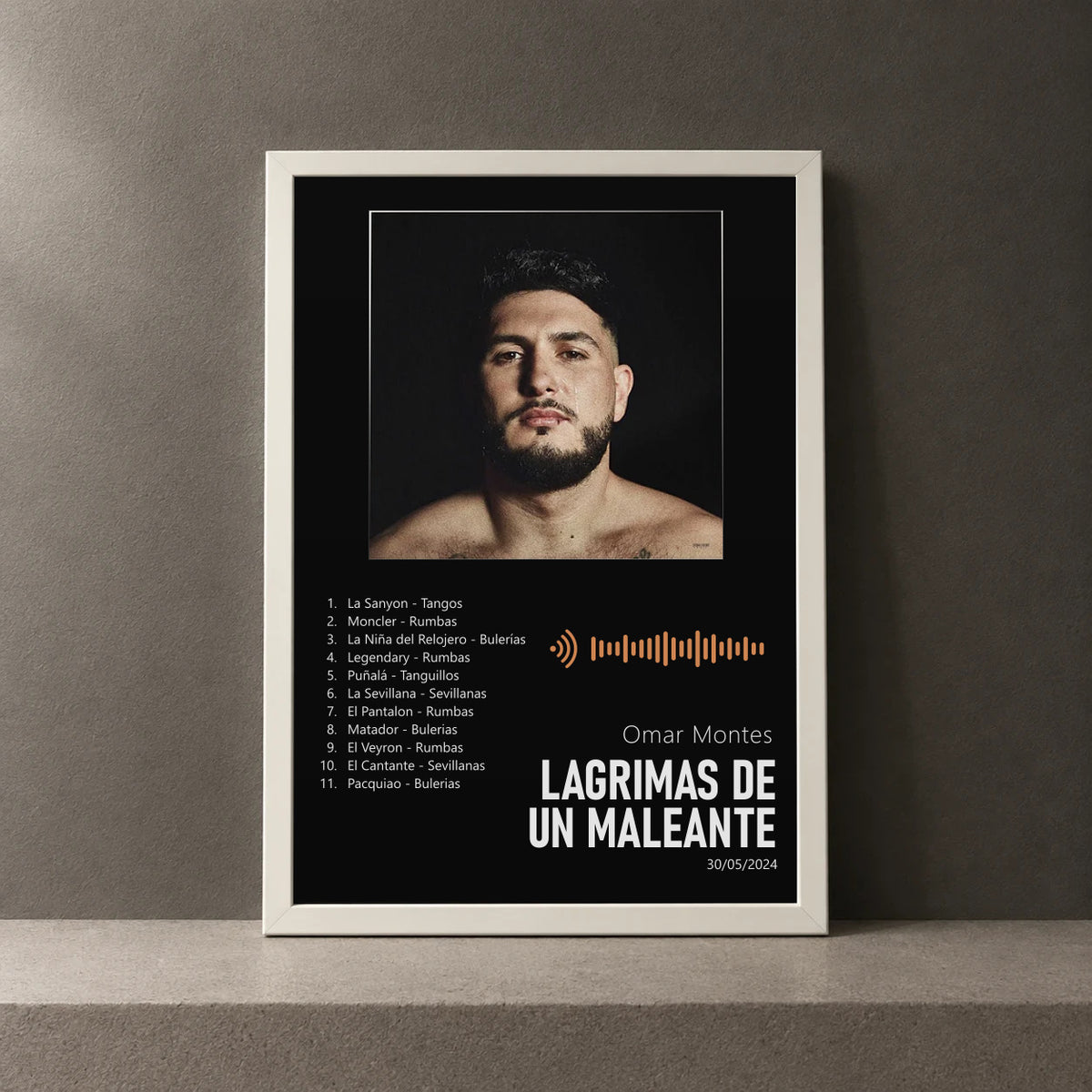 Cuadro de LAGRIMAS DE UN MALEANTE de Omar Montes, marco de 18 x 24 cm