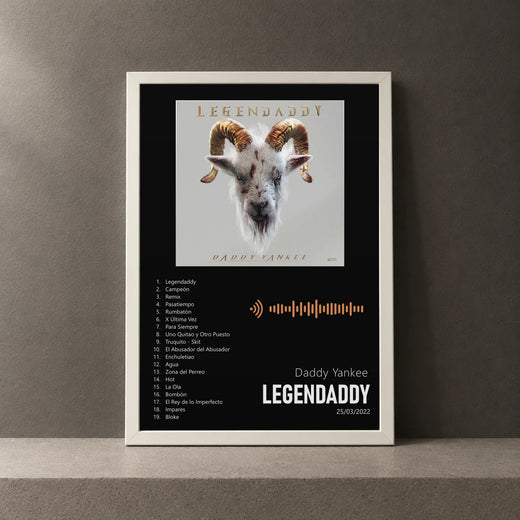 Cuadro de LEGENDADDY de Daddy Yankee, marco de 18 x 24 cm