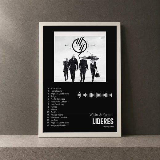 Cuadro de Lideres de Wisin & Yandel, marco de 18 x 24 cm