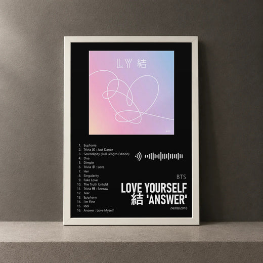 Cuadro de Love Yourself 結 'Answer' de BTS, marco de 18 x 24 cm