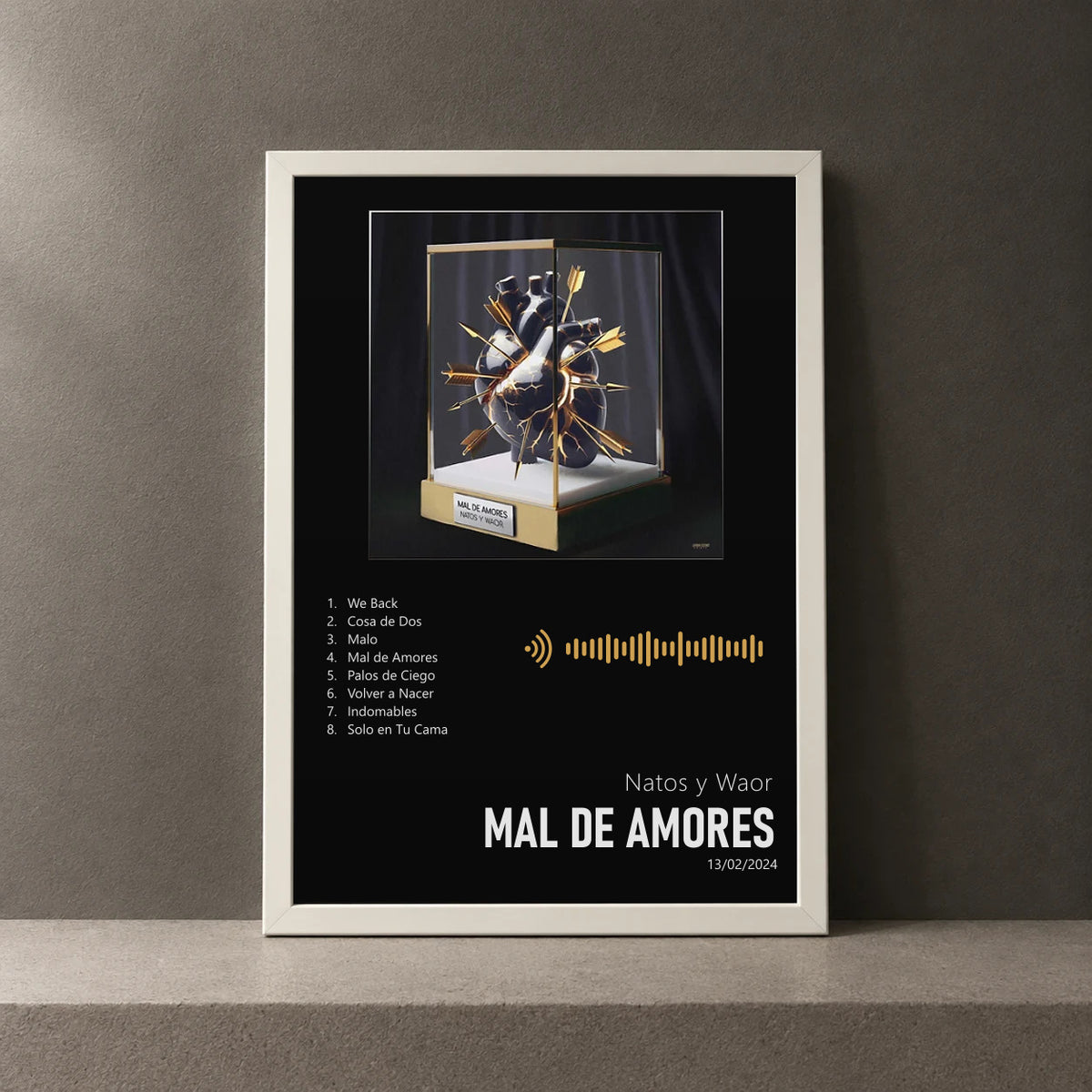Cuadro de Mal de amores de Natos y Waor, marco de 18 x 24 cm