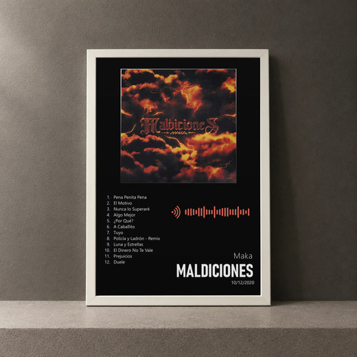 Cuadro de Maldiciones de Maka, marco de 18 x 24 cm