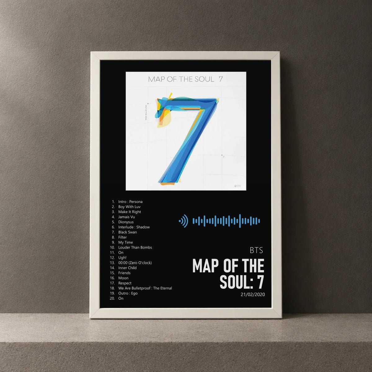 Cuadro de MAP OF THE SOUL: 7 de BTS, marco de 18 x 24 cm