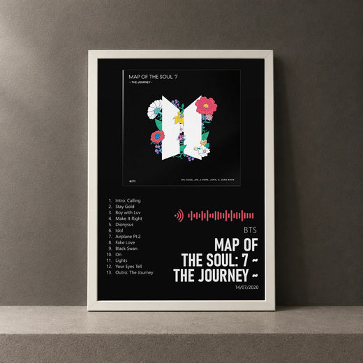 Cuadro de MAP OF THE SOUL: 7 ~ THE JOURNEY ~ de BTS, marco de 18 x 24 cm