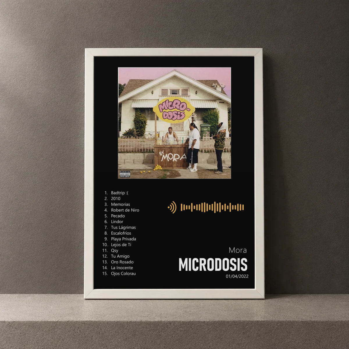 Cuadro de Microdosis de Mora, marco de 18 x 24 cm