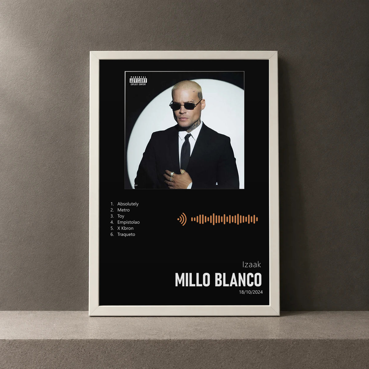 Cuadro de Millo Blanco de Izaak, marco de 18 x 24 cm