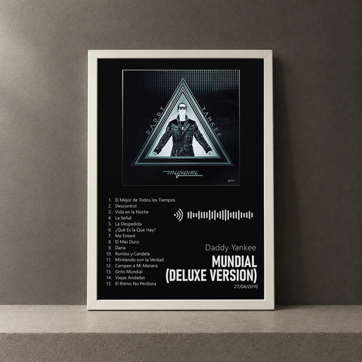 Cuadro de Mundial (Deluxe Version) de Daddy Yankee, marco de 18 x 24 cm