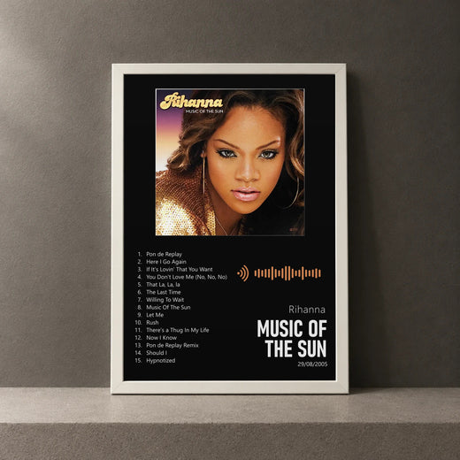 Cuadro de Music Of The Sun de Rihanna, marco de 18 x 24 cm