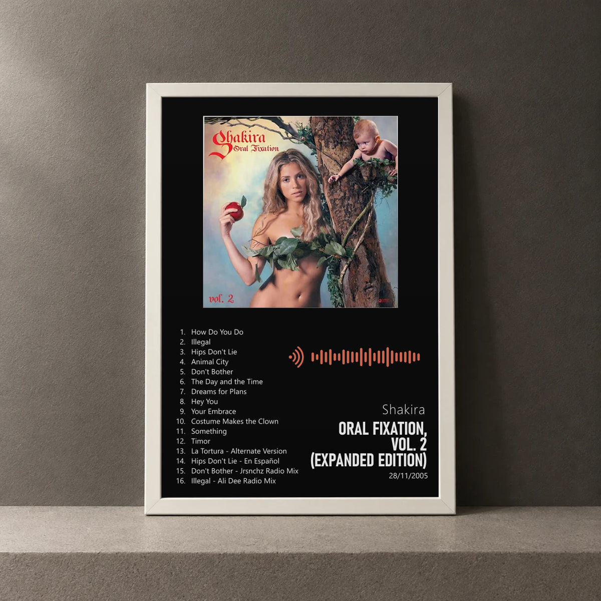 Cuadro de Oral Fixation, Vol. 2 (Expanded Edition) de Shakira, marco de 18 x 24 cm
