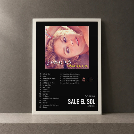 Cuadro de Sale el Sol de Shakira, marco de 18 x 24 cm