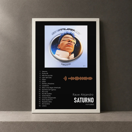 Cuadro de SATURNO de Rauw Alejandro, marco de 18 x 24 cm