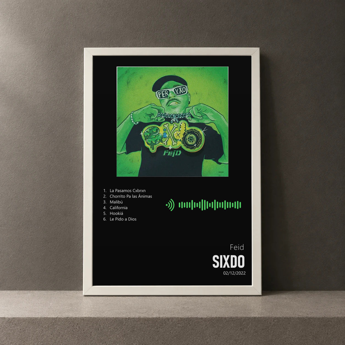 Cuadro de SIXDO de Feid, marco de 18 x 24 cm