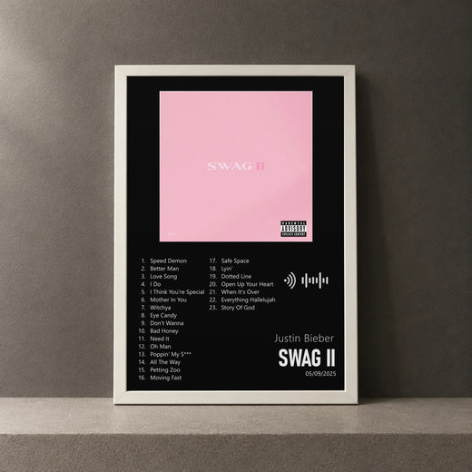 Cuadro de SWAG II de Justin Bieber, marco de 18 x 24 cm