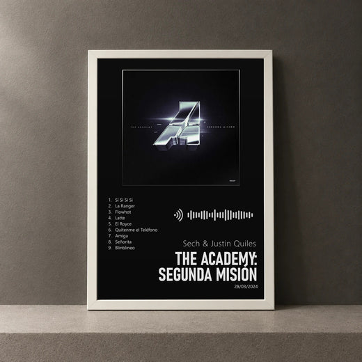 Cuadro de The Academy: Segunda Misión de Sech & Justin Quiles, marco de 18 x 24 cm