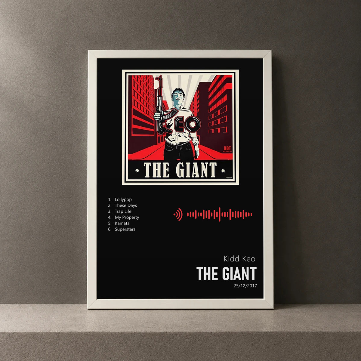 Cuadro de The Giant de Kidd Keo, marco de 18 x 24 cm