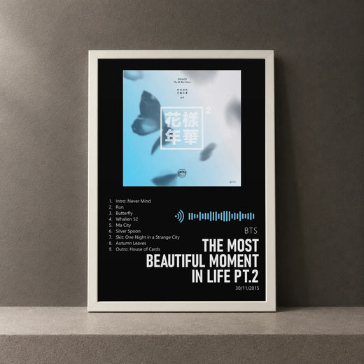 Cuadro de The Most Beautiful Moment in Life Pt.2 de BTS, marco de 18 x 24 cm