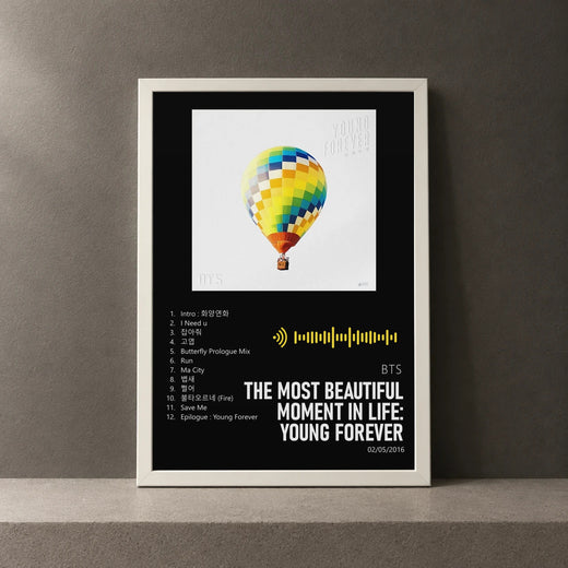 Cuadro de The Most Beautiful Moment in Life: Young Forever de BTS, marco de 18 x 24 cm