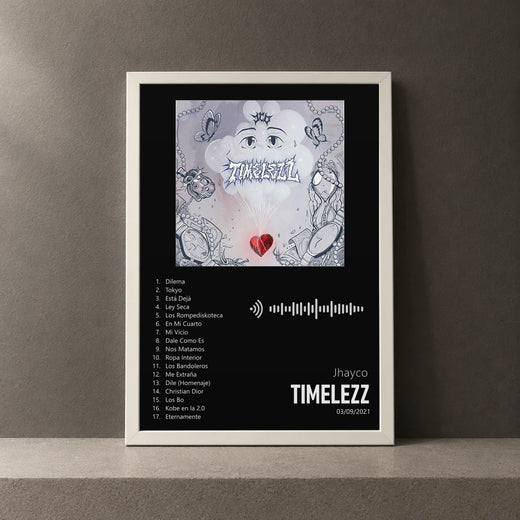 Cuadro de Timelezz de Jhayco, marco de 18 x 24 cm