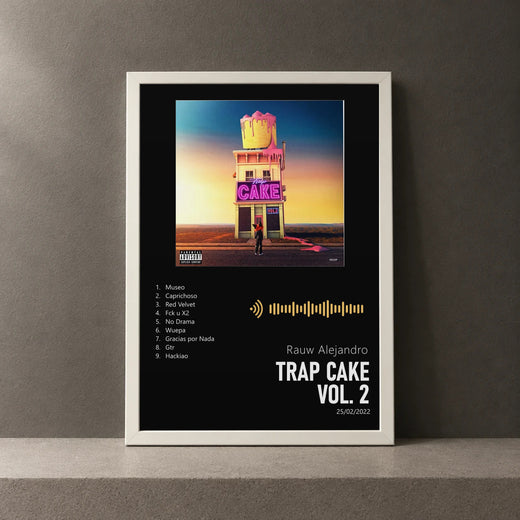 Cuadro de TRAP CAKE VOL. 2 de Rauw Alejandro, marco de 18 x 24 cm